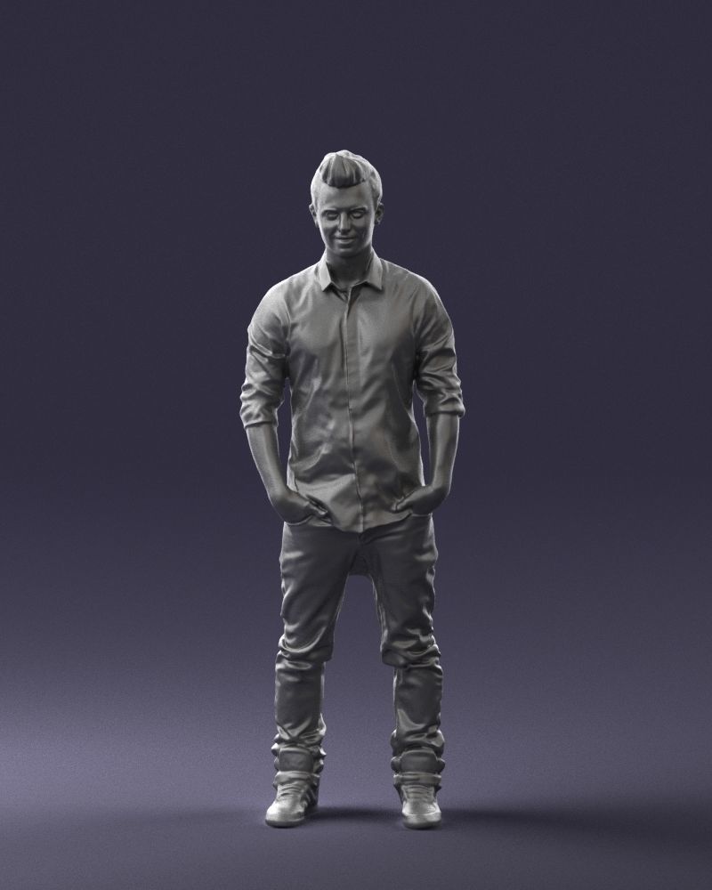 Man in a white shirt 0345 3D Print Ready 3D print model_1
