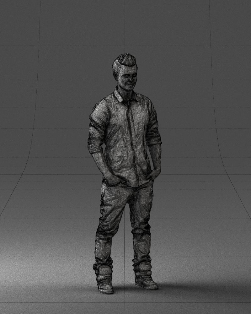 Man in a white shirt 0345 3D Print Ready 3D print model_8