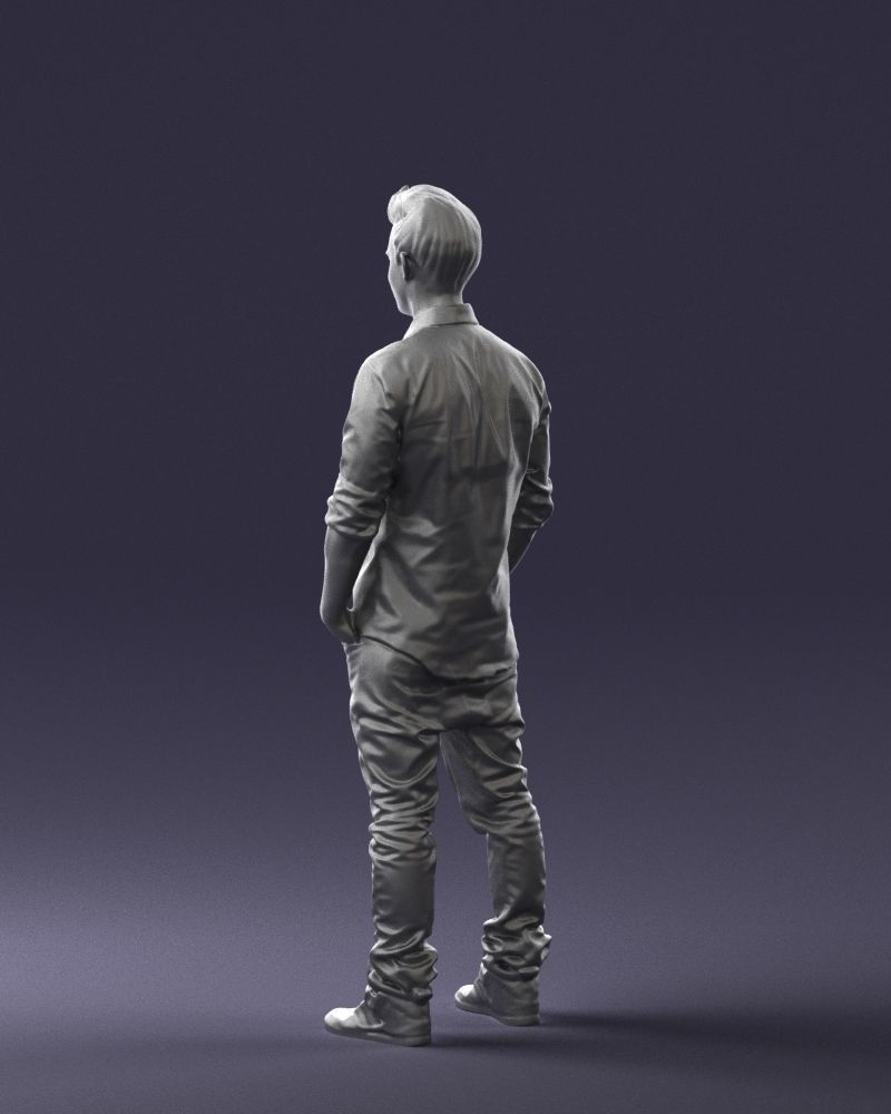 Man in a white shirt 0345 3D Print Ready 3D print model_22