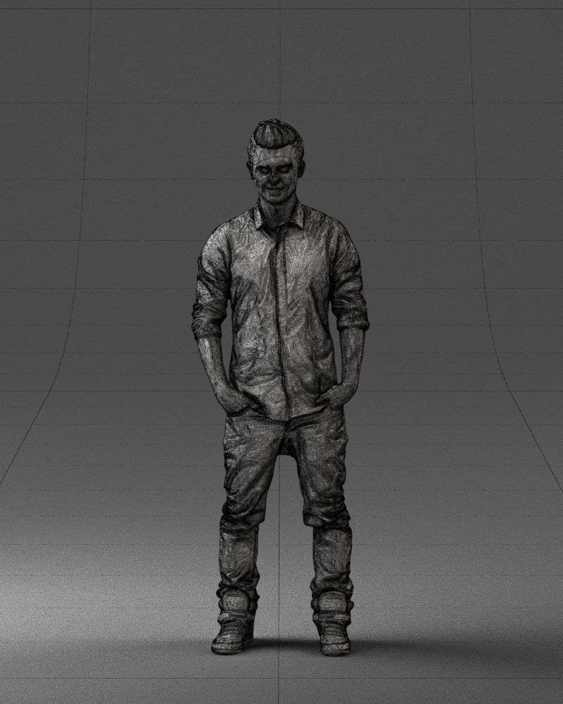 Man in a white shirt 0345 3D Print Ready 3D print model_2