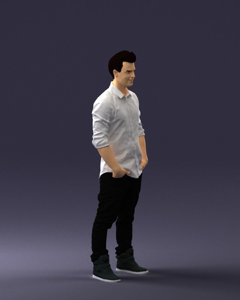 Man in a white shirt 0345 3D Print Ready 3D print model_9