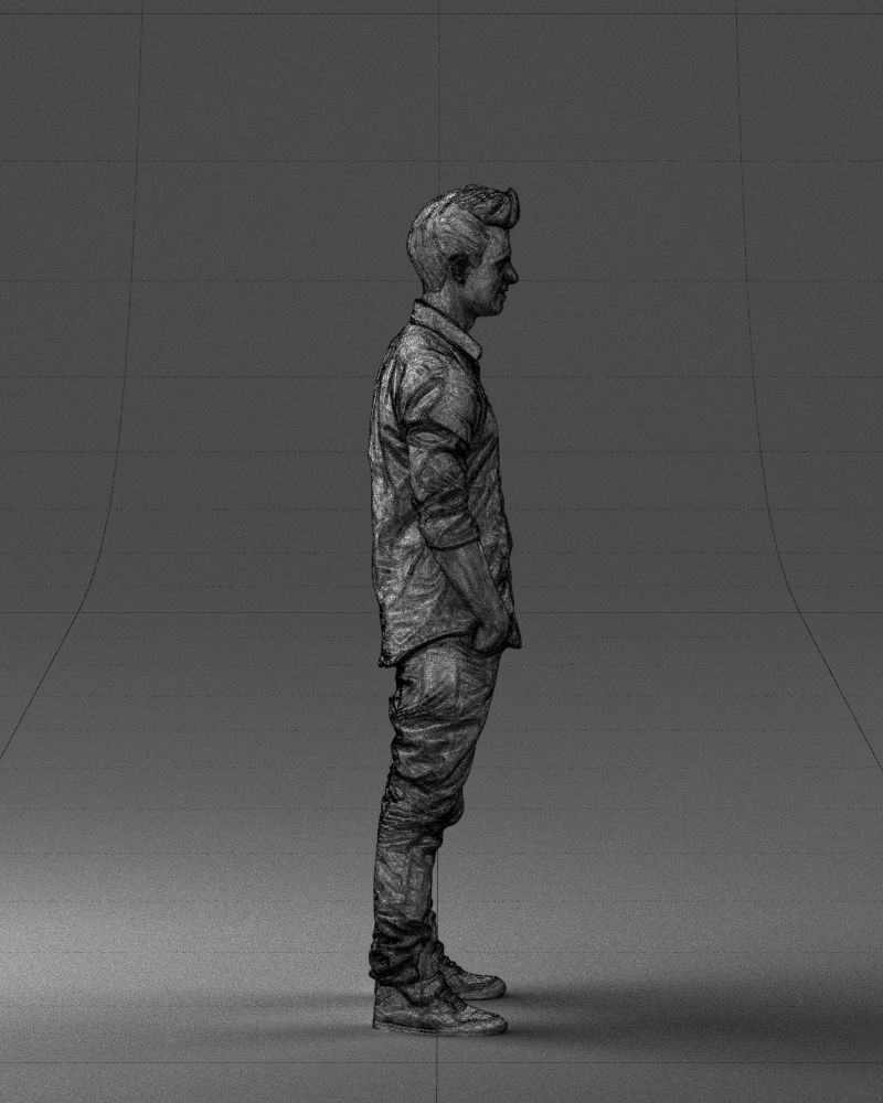 Man in a white shirt 0345 3D Print Ready 3D print model_14
