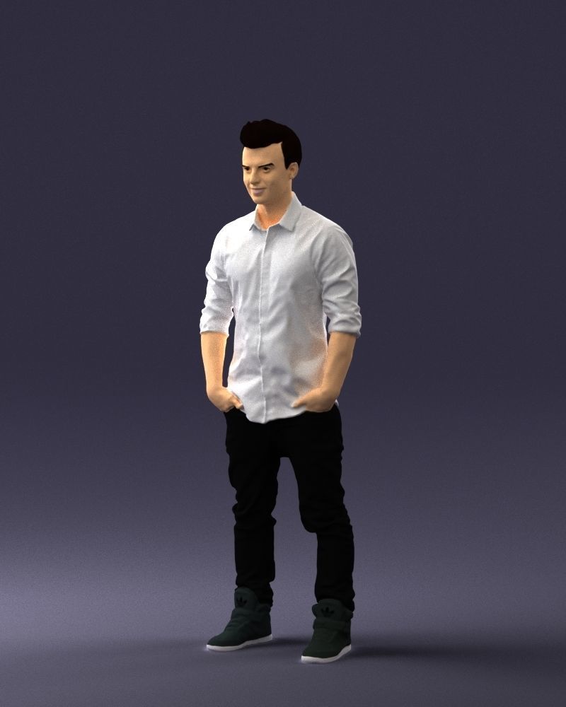 Man in a white shirt 0345 3D Print Ready 3D print model_30