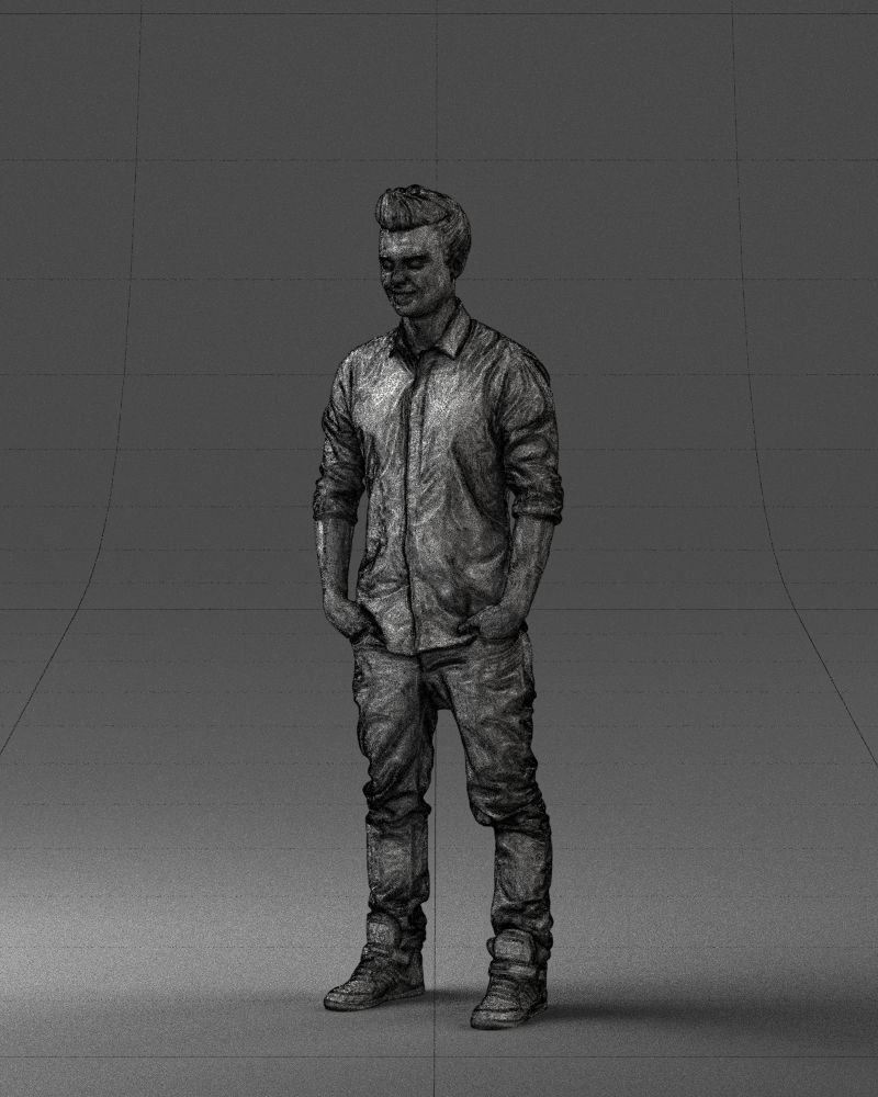 Man in a white shirt 0345 3D Print Ready 3D print model_32