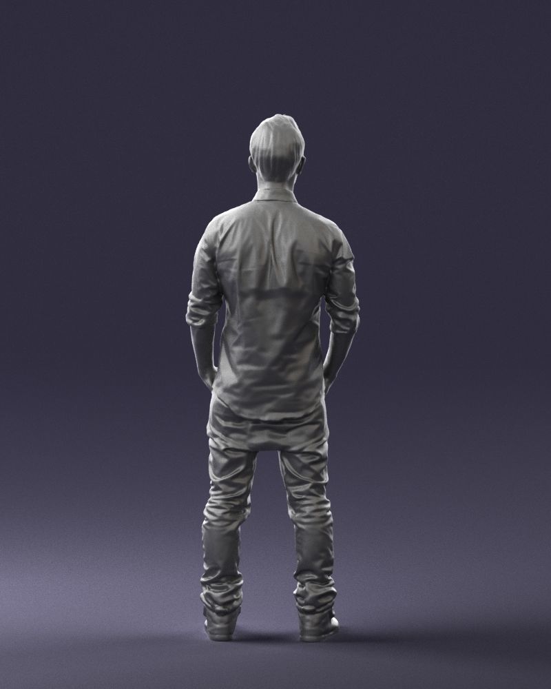 Man in a white shirt 0345 3D Print Ready 3D print model_19