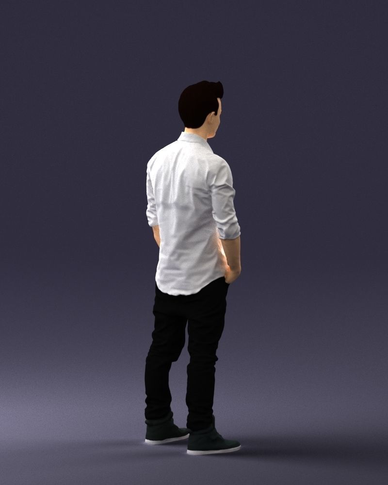 Man in a white shirt 0345 3D Print Ready 3D print model_15