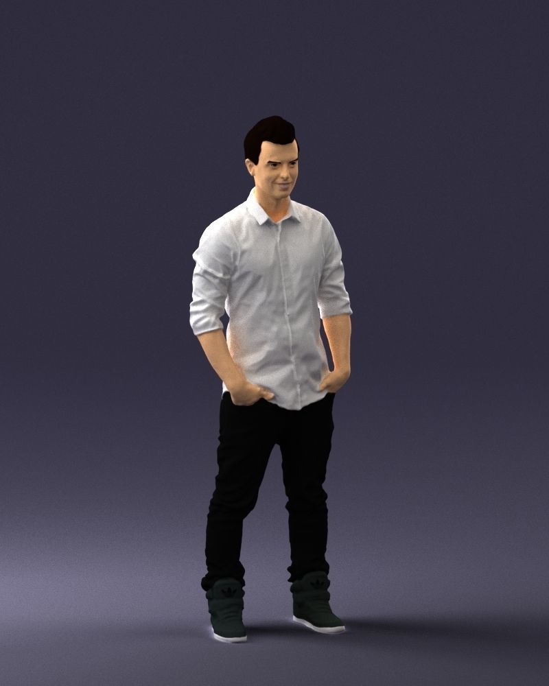 Man in a white shirt 0345 3D Print Ready 3D print model_6