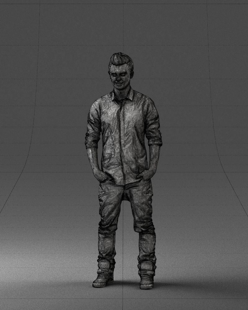 Man in a white shirt 0345 3D Print Ready 3D print model_35