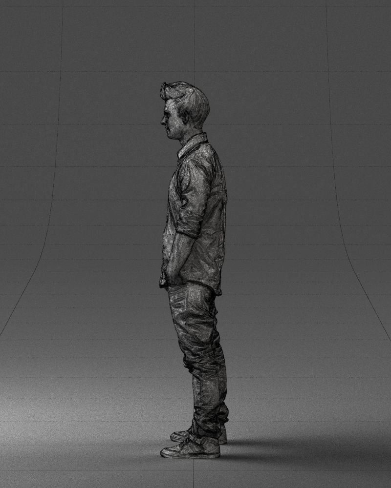 Man in a white shirt 0345 3D Print Ready 3D print model_26