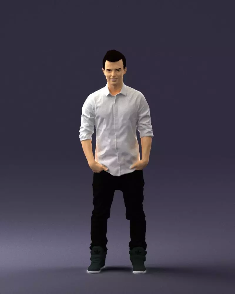 Man in a white shirt 0345 3D Print Ready 3D print model_0