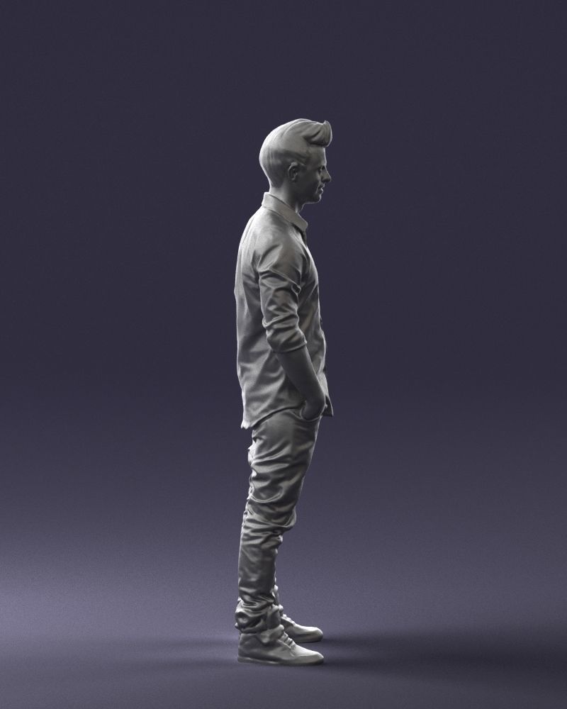 Man in a white shirt 0345 3D Print Ready 3D print model_13