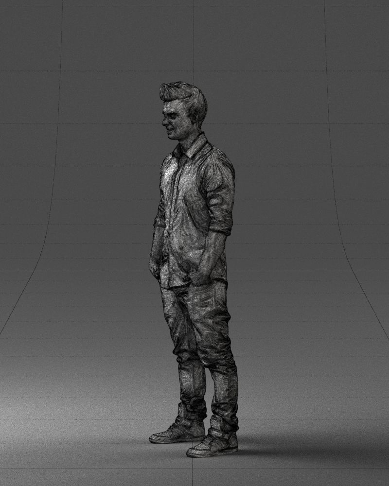 Man in a white shirt 0345 3D Print Ready 3D print model_29