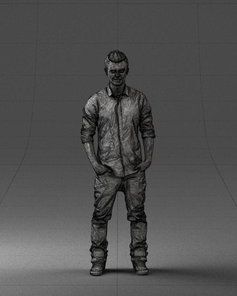 Man in a white shirt 0345 3D Print Ready 3D print model_5