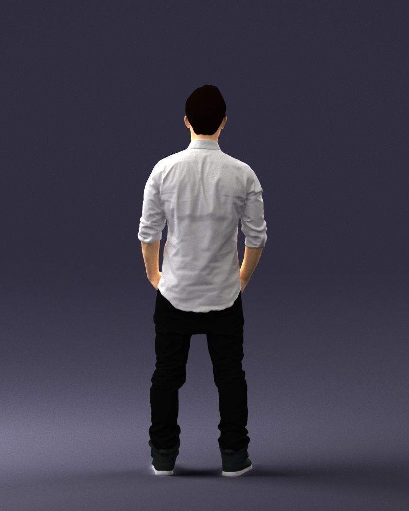 Man in a white shirt 0345 3D Print Ready 3D print model_18