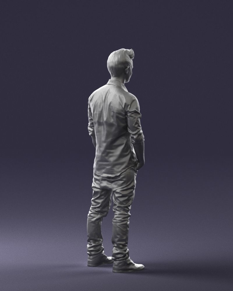 Man in a white shirt 0345 3D Print Ready 3D print model_16