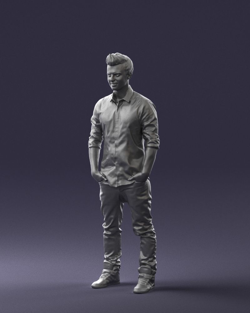 Man in a white shirt 0345 3D Print Ready 3D print model_31