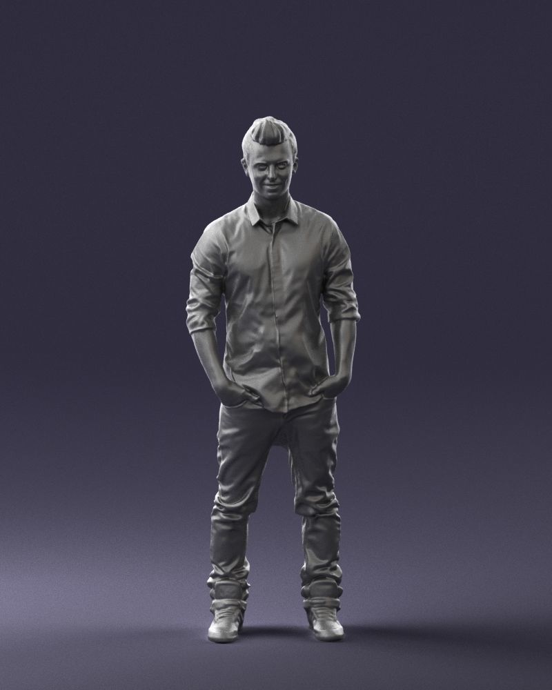 Man in a white shirt 0345 3D Print Ready 3D print model_4