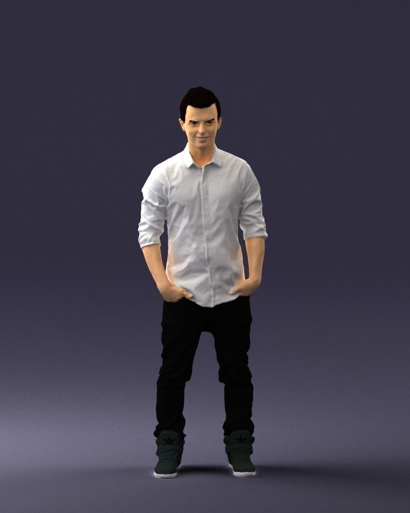 Man in a white shirt 0345 3D Print Ready 3D print model_3