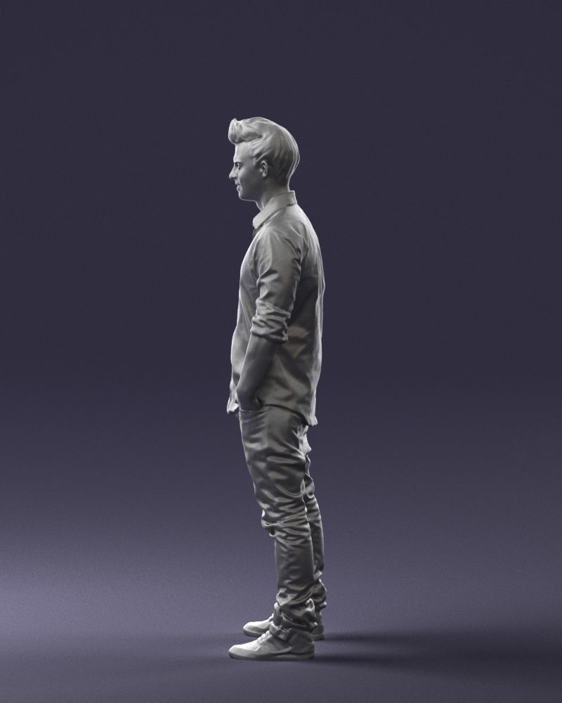 Man in a white shirt 0345 3D Print Ready 3D print model_25