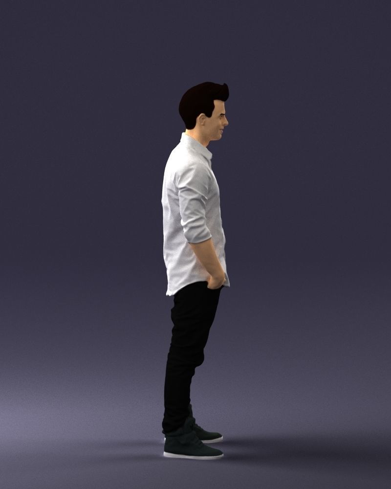 Man in a white shirt 0345 3D Print Ready 3D print model_12