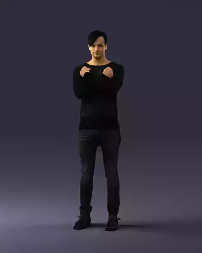 Man in a black jacket 0352 3D Print Ready