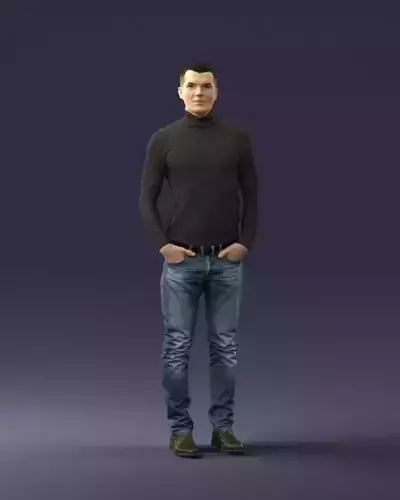 Man in a turtleneck and jeans 0363