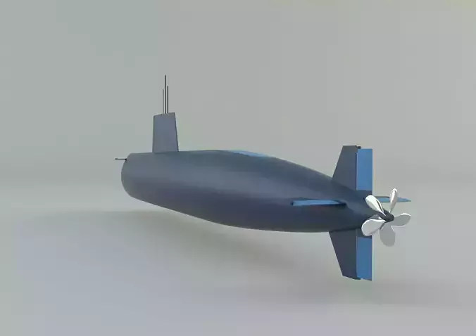 agosta 90b submarine 3d model 3D model