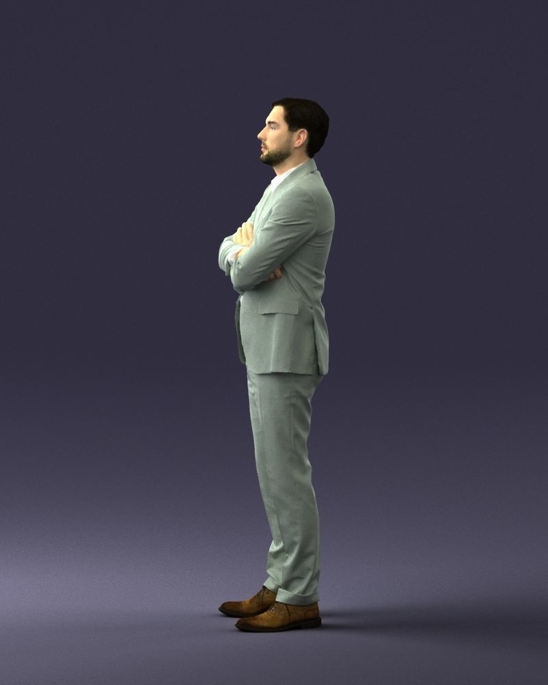 Man in a silver suit 0371 3D model_9