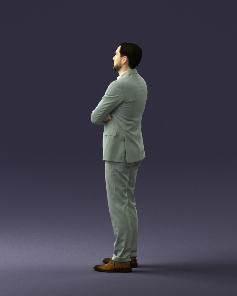 Man in a silver suit 0371 3D model_12