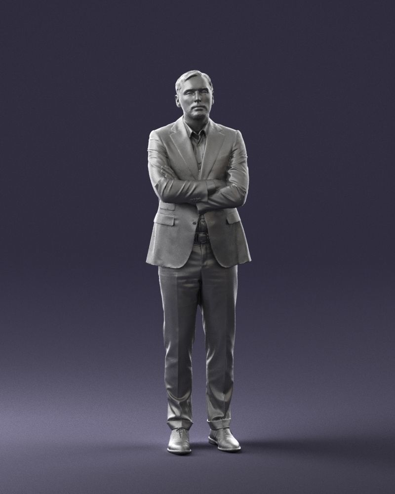 Man in a silver suit 0371 3D model_1