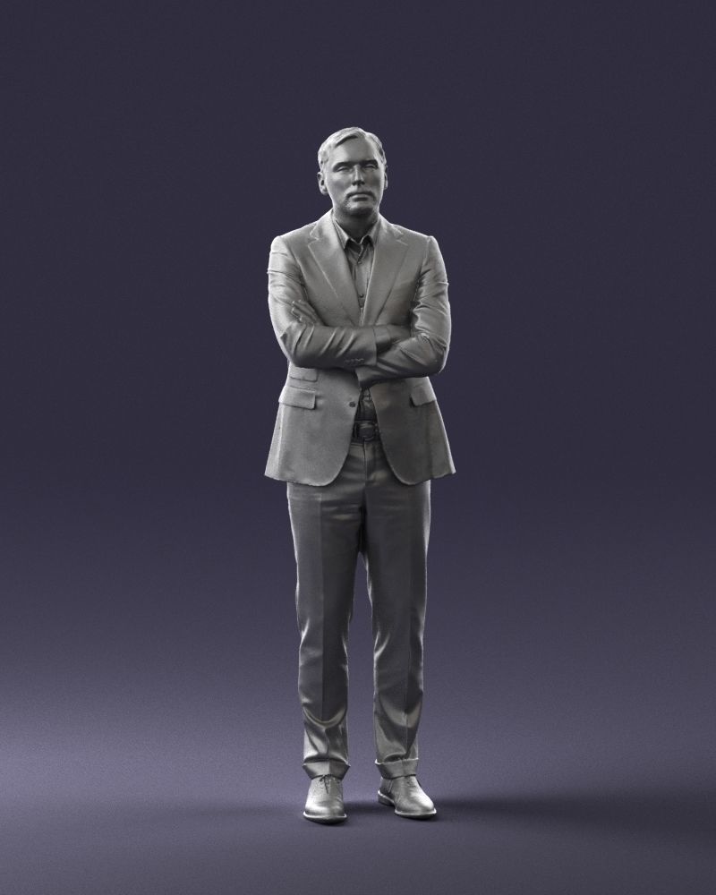 Man in a silver suit 0371 3D model_37