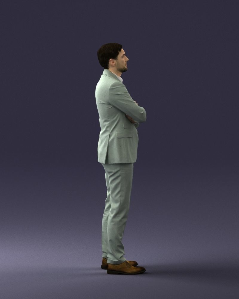 Man in a silver suit 0371 3D model_27
