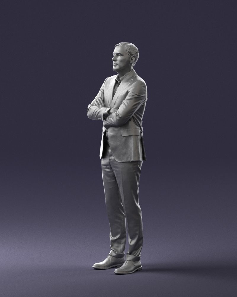 Man in a silver suit 0371 3D model_7