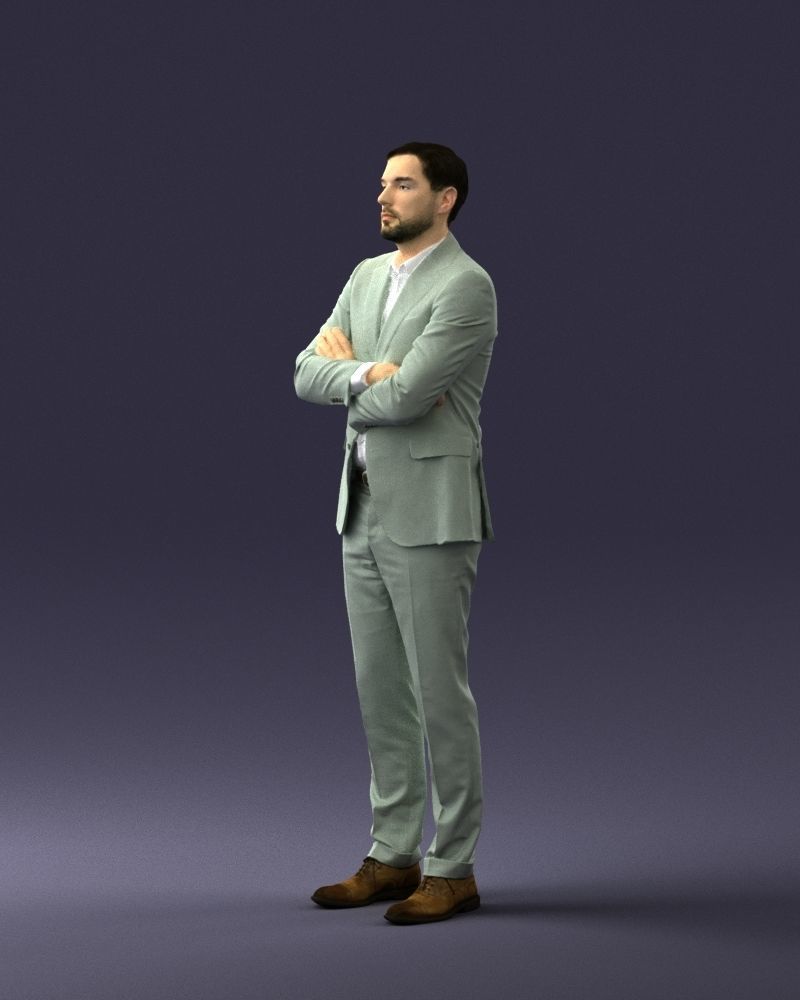 Man in a silver suit 0371 3D model_6