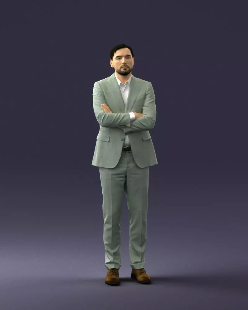 Man in a silver suit 0371 3D model_0