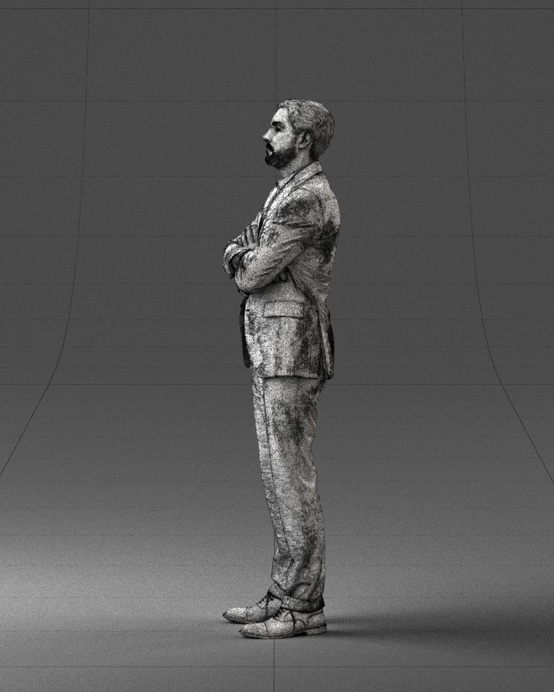 Man in a silver suit 0371 3D model_11