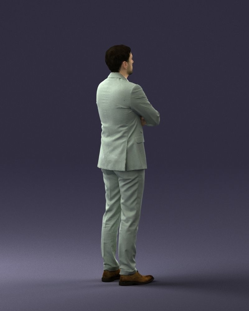 Man in a silver suit 0371 3D model_24