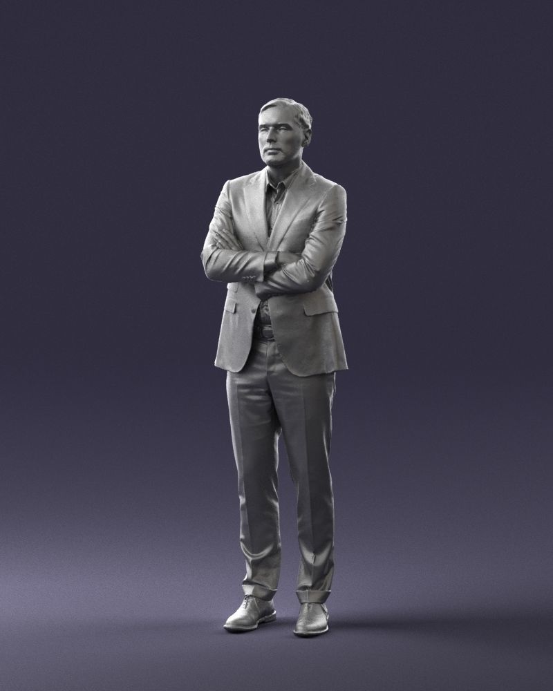 Man in a silver suit 0371 3D model_4