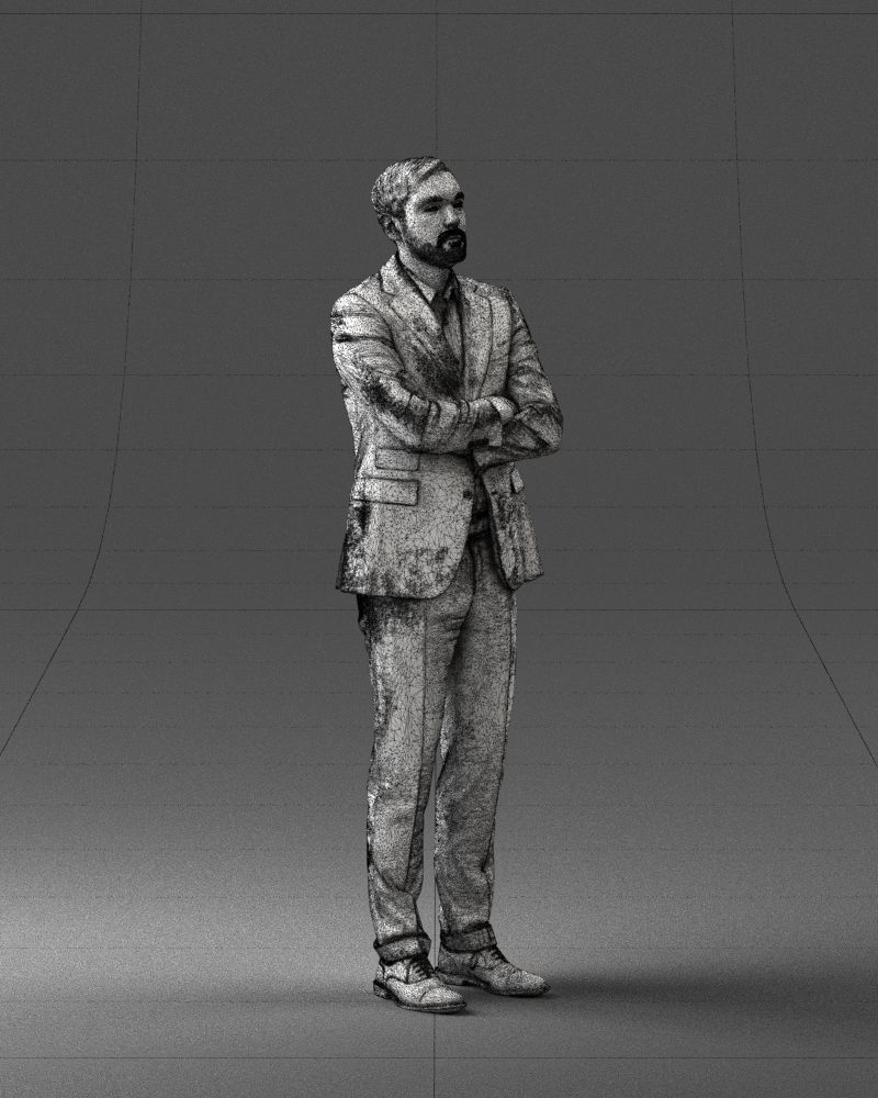 Man in a silver suit 0371 3D model_35