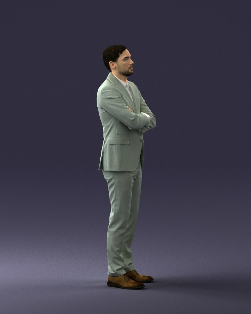 Man in a silver suit 0371 3D model_30