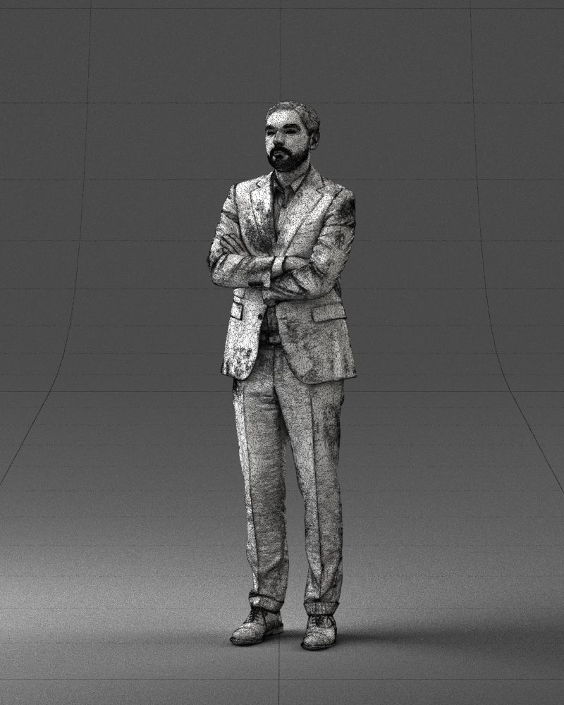 Man in a silver suit 0371 3D model_5