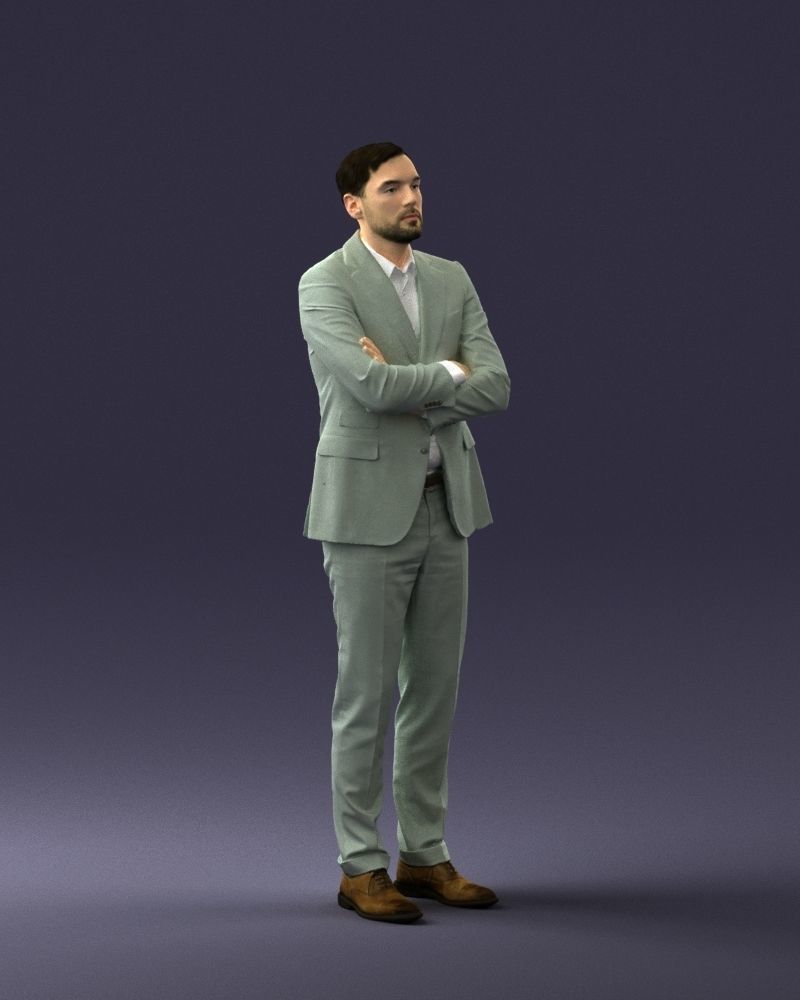 Man in a silver suit 0371 3D model_33
