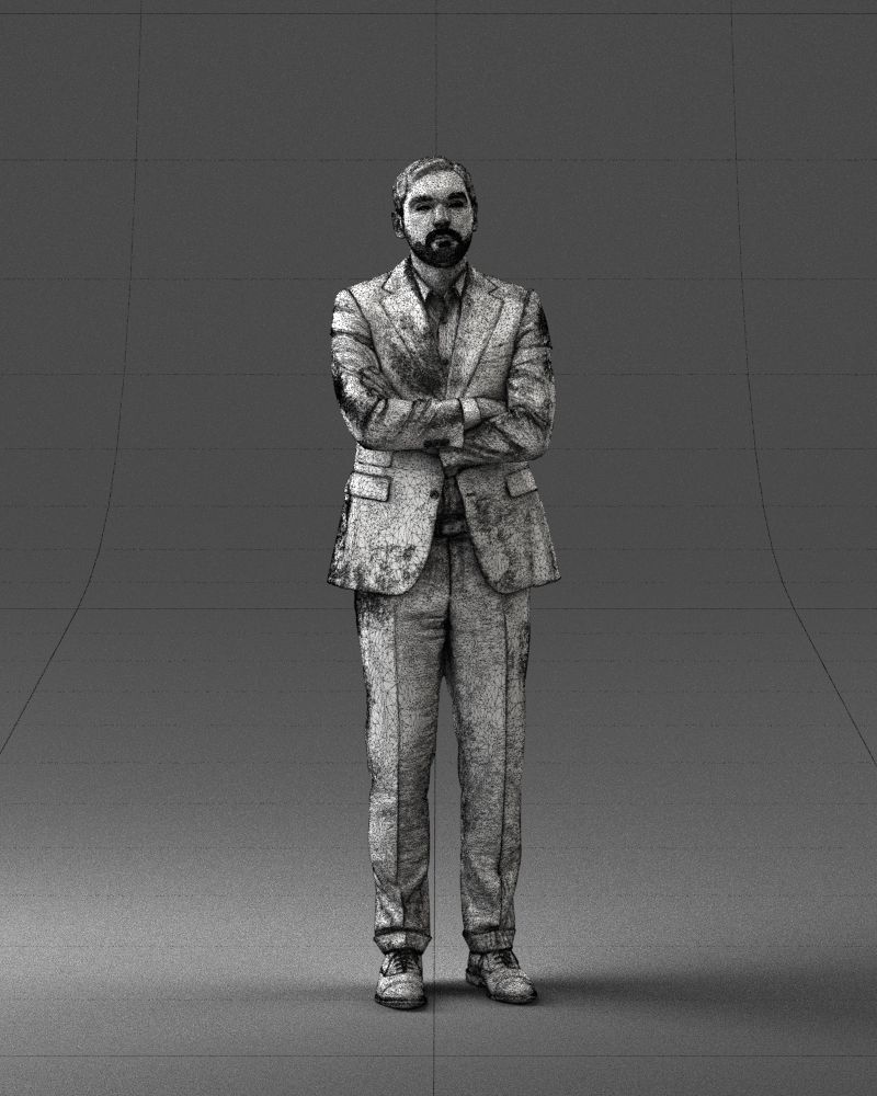 Man in a silver suit 0371 3D model_38