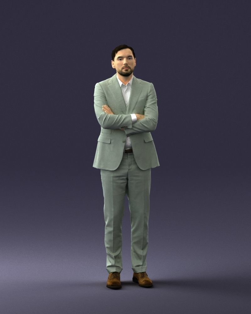 Man in a silver suit 0371 3D model_36