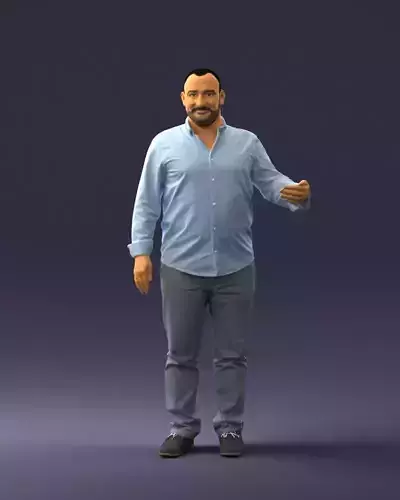 Man in blue shirt 0368 3D Print Ready