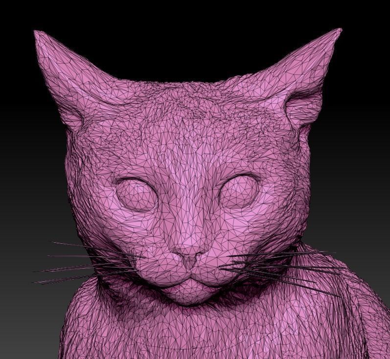 Calico cat 10 Low-poly 3D model_7