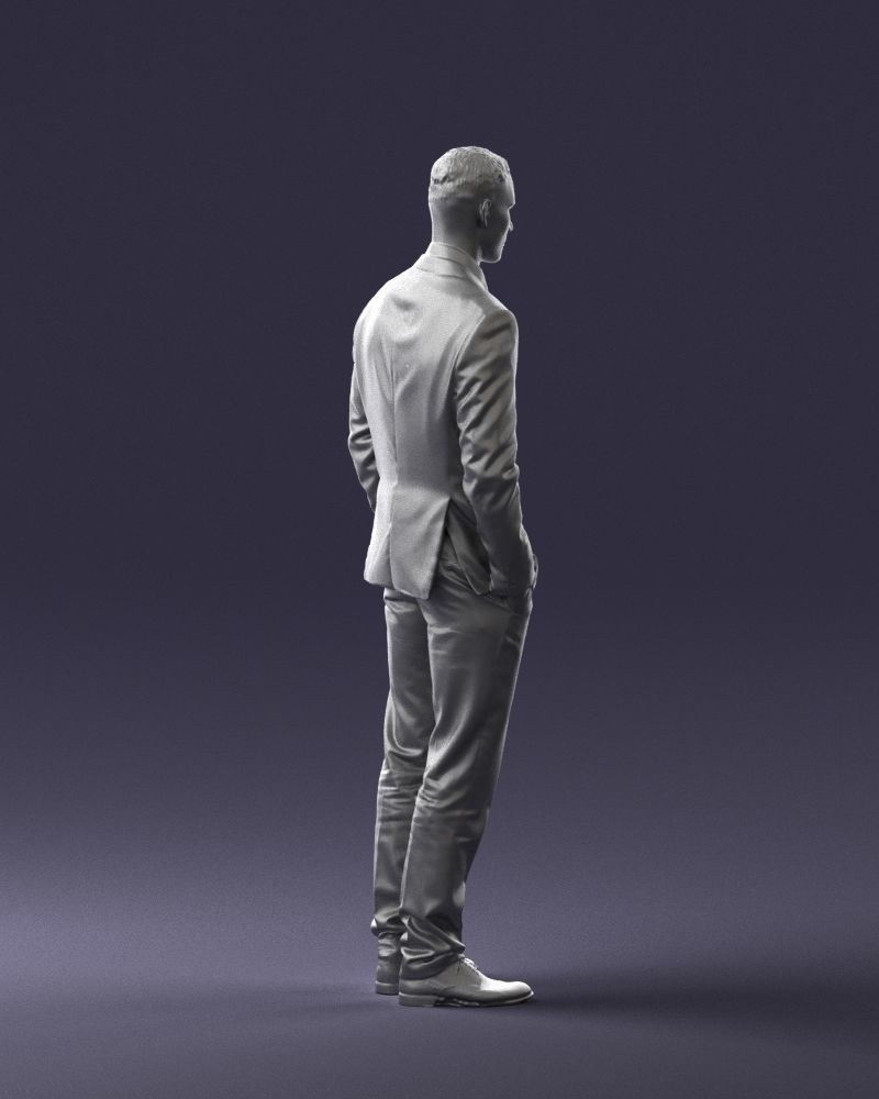 Young man in green tie and suit 0383 3D Print Ready 3D print model_25