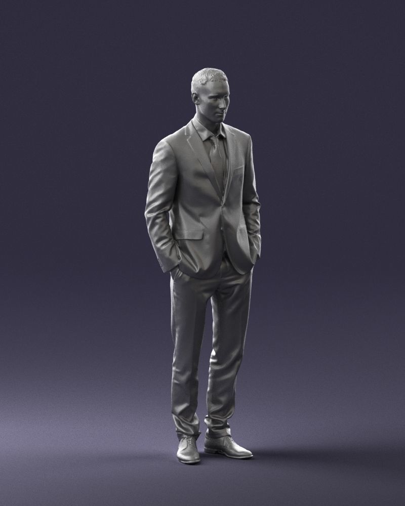 Young man in green tie and suit 0383 3D Print Ready 3D print model_34