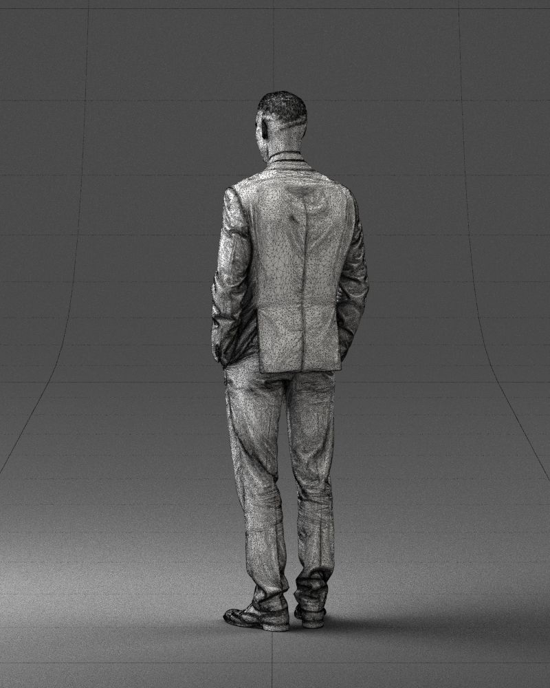 Young man in green tie and suit 0383 3D Print Ready 3D print model_17