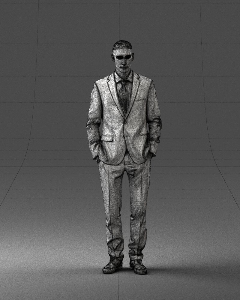 Young man in green tie and suit 0383 3D Print Ready 3D print model_2